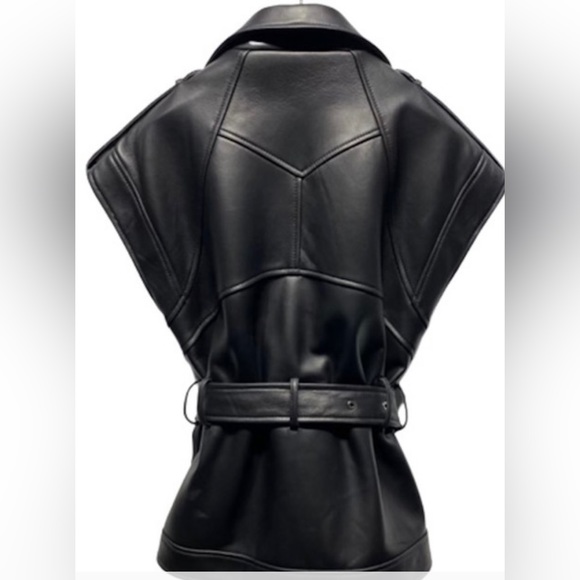 Leather Biker Vest - Picture 2 of 2